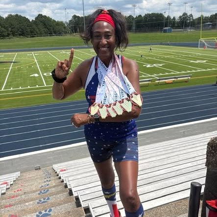 Clemmons Rules The Commonwealth
Patricia Clemmons traveled to Richmond, VA for the 2026 Commonwealth Games. She won gold medals in 6 events: 50m (9.45), 100m (18.34), long jump (3.04m), triple jump (6.26m), high jump (1.09m) and shot put (7.77m). New team records were set in the 50m and triple jump, breaking standards she had set earlier in the year.