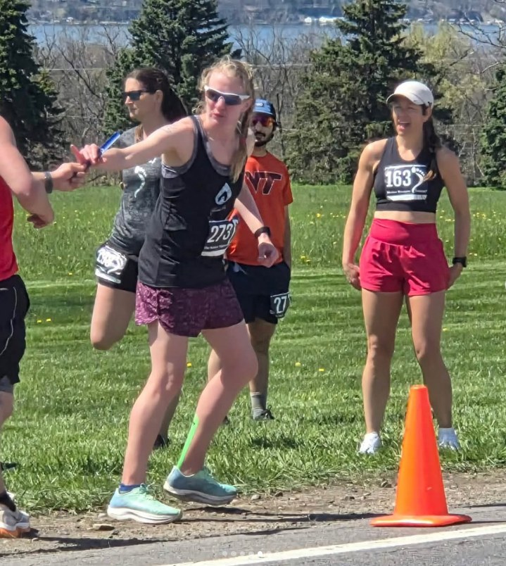 Armstrong Strides Around Seneca Lake
Cher Armstrong competed as a member of The Seneca Sippers in the Seneca 7 relay race of 77.7’ish miles around Seneca Lake in upstate New York. Each competitor completes 3 legs of the relay at different points on the course. The Seneca Sippers finished 82nd in a time of 10:49:47, for an 8:20/mile pace. They also placed 51st in Mixed Gender team category. 310 teams completed the event.