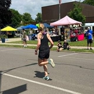 A Pawsome Effort
Cher Armstrong participated in the Pawfest for the Dogs race at the rare 1 km distance in Endicott, NY. She pawed her way to 2nd overall and 1st woman in a time of 4:04. The best thing about odd distance races, is the ability to set new PRs and team records, both which she accomplished.