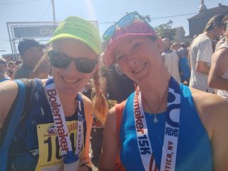 A Boilermaker Blast
Cher Armstrong blasted the Boilermaker 15 km course in a new PR and team record of 1:09:31 (gun – 1:10:36) to finish 10th in the W35-39 age group and 916th out of the 9100+ finishers. Cher’s time bests the previous record of 1:12:58, that was set earlier this year, by 3:27.