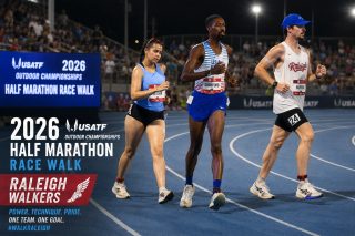 Evening of Silver and Records
Jordan Crawford lead a gang of 3 in the 2026 USA Outdoor Championships Half Marathon under the lights at Icahn Stadium on Randall’s Island in New York City. Joining Crawford and making their team debuts were Cameron Nocton and Angelina Colon.

Track & Field News picked them to be in the following places in their annual form chart: Crawford 3rd, Nocton 6th & Colon 8th.

All three had strong races with Jordan leading the way to a 2nd place finish in a time of 1:36:17.18. Cameron followed with a solid effort, being as high as 3rd place in the latter stages of the race, but was disqualified in the last mile. Angelina started slowly and moved up steadily, getting 9th place in 2:00:50.11.

Multiple team records on the track were set as well. Jordan and Angelina both got the Half Marathon. Jordan added the 15000m in 1:07:39.74. Angelina also claimed the 10000m (55:55.82), 15000m (1:24:39.73) & 20000m (1:54:13.63) records.