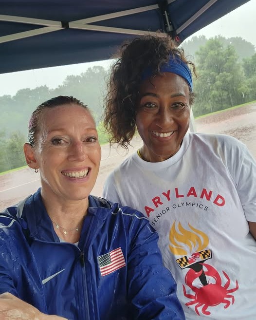 Clemmons Cruising in Columbia
Patricia Clemmons traveled to the Maryland Senior Games in Columbia, taking part in 6 events on the schedule. On day 1, she competed in the Javelin, throwing 16.80m, and Long Jump, leaping 3.33m. Day 2 started with a 4.75m Triple Jump, then included Discus in 21.37m, High Jump with a 0.75m leap and finally heaving the Shot Put in 7.09m. Combined, she returned with 3 gold, 2 1 silver & 2 bronze medals. Her Discus performance is a new team record.